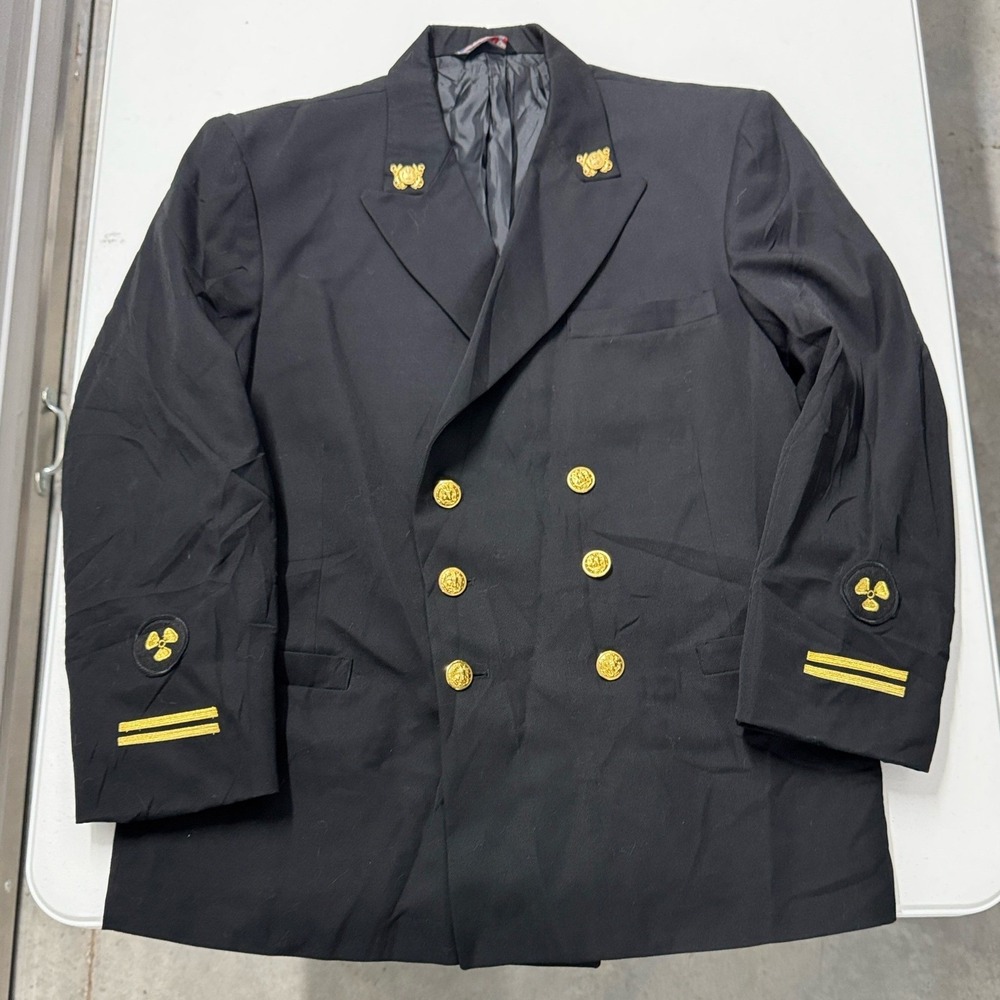 American Craftsmen Blazer Mens Black Excellent Nautical Uniform Gold Buttons